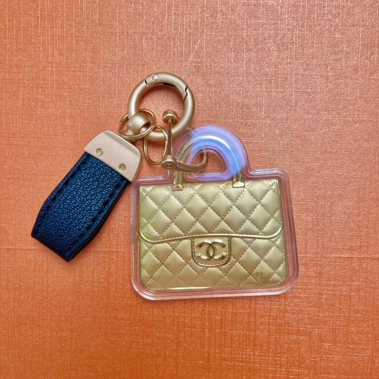 Golden keychain bag charm- bougie purses