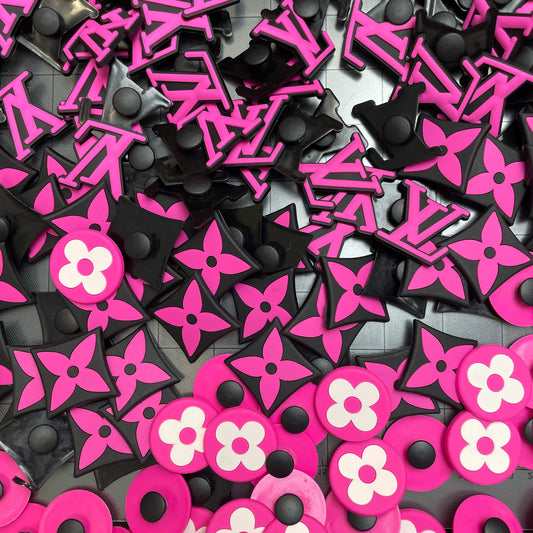 Crocharms(Silicone)- hot pink Lulu*45 pcs