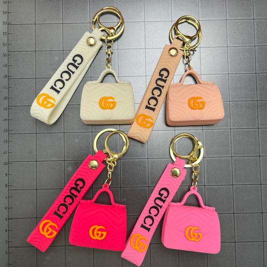Silicone gg purses keychains