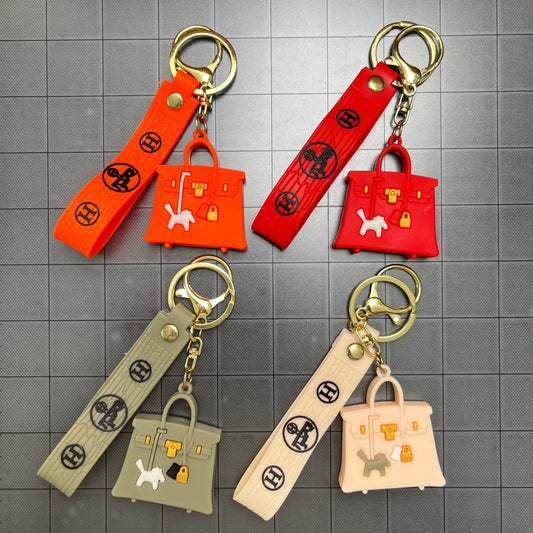 Silicone H birk*n purses keychains