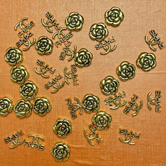Metallic Charms- cc flowers*36 pcs