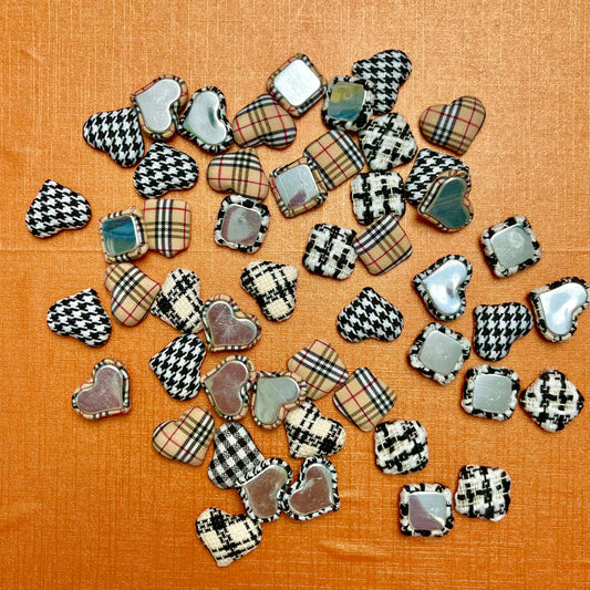 Metallic Charms- hound teeth&stripe*50 pcs