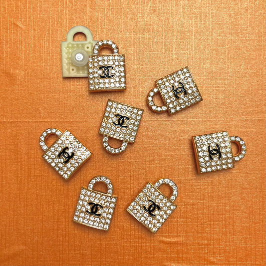 Crocharms(Metallic)- cc lock with rhinestones *8 pcs