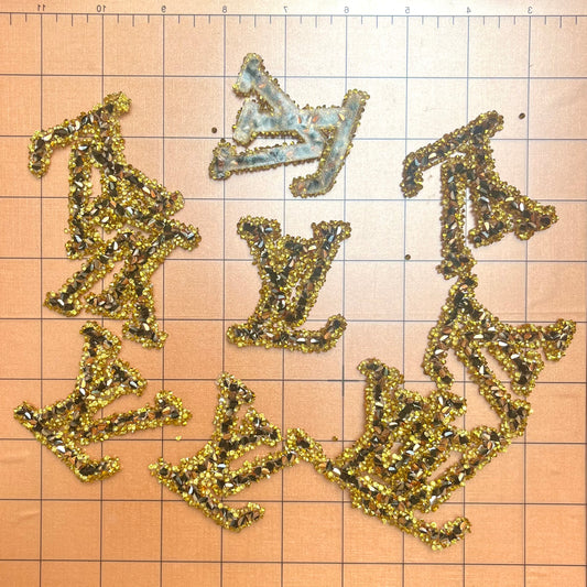 Iron-on Bling Patches- golden Lulu*10 pcs