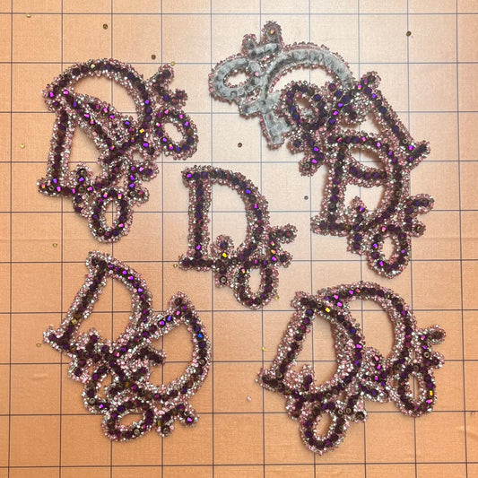 Iron-on Bling Patches- purple di0r*10 pcs