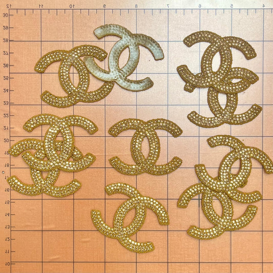 Iron-on Bling Patches- champagne cc*10 pcs