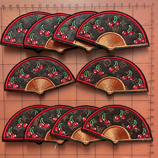 Iron-on Patches- Lulu fan with cherry*10 pcs
