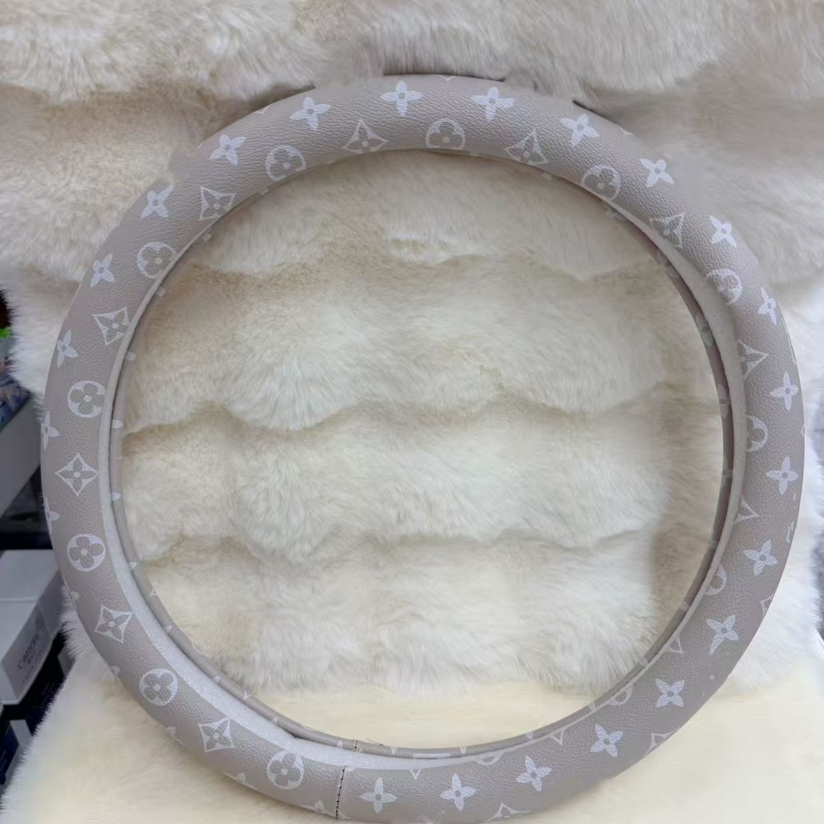 Universal Leather Steering Wheel Cover for 37-38cm Car Wheels, Anti-Slip Protective Grip