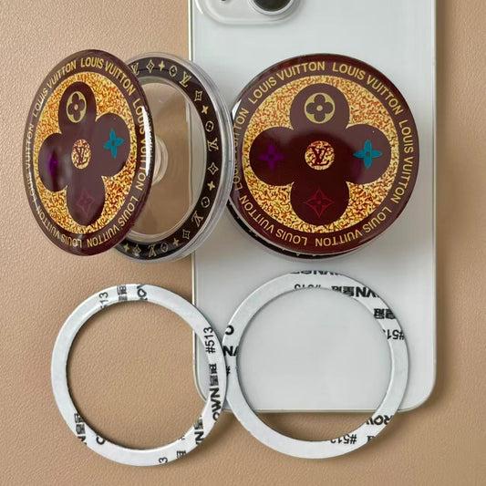 Magnet Phone Case Hand Grip - Monogram Flower