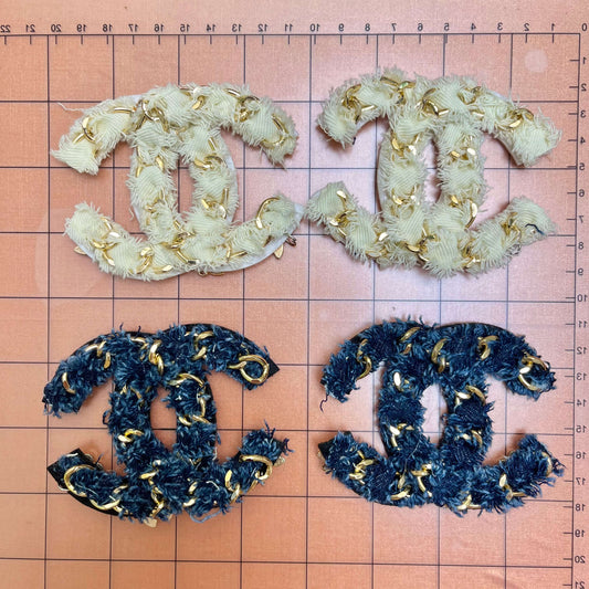 Sew/glue-on Patches- 9cm classic chain-tangled cc*4 pcs(2 pcs of each)