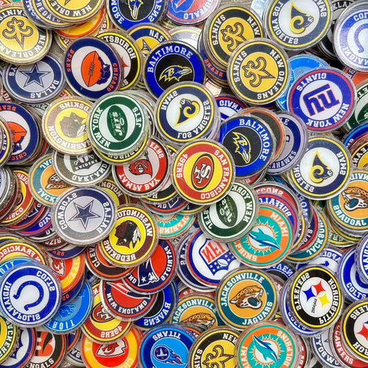 4-5cm DIY Acrylics-round random mix of football teams*100g