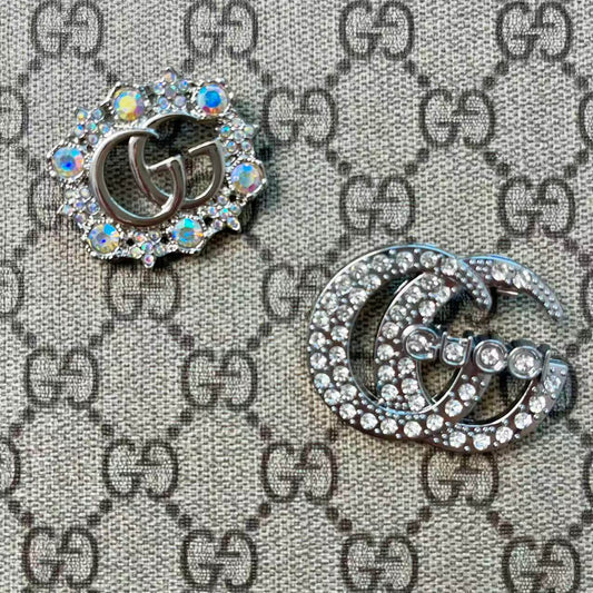 GGlam Silver Alloy Brooch Pin Set*2 pcs