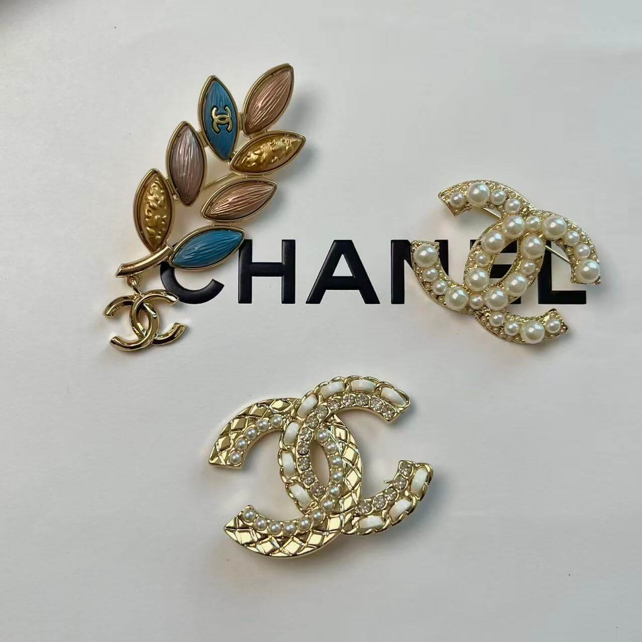 Cocoa Crush Golden Leaf Alloy Brooch Pin Set*3 pcs