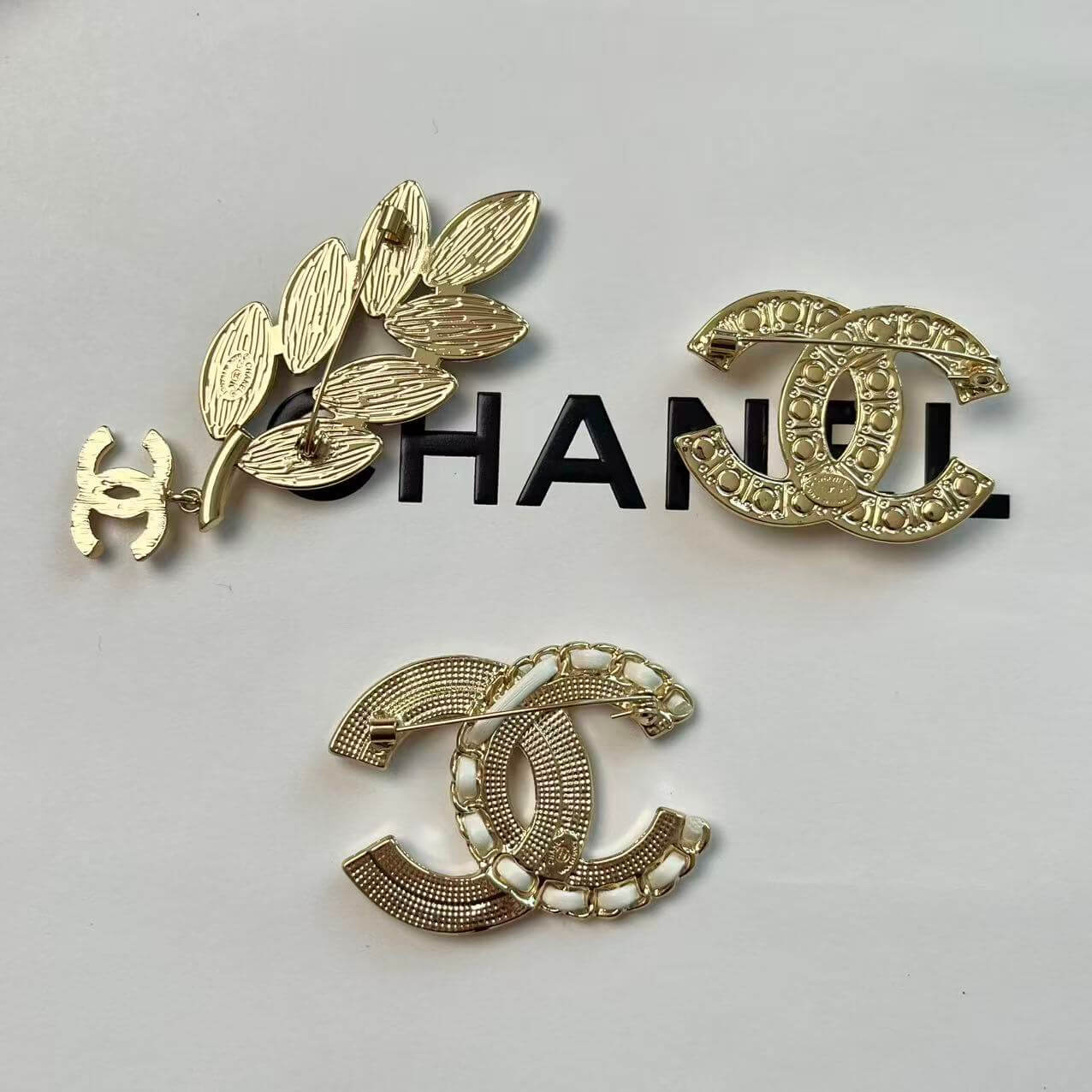 Cocoa Crush Golden Leaf Alloy Brooch Pin Set*3 pcs