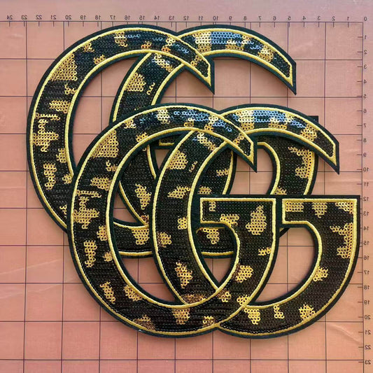 Iron-on Patches- gg cheetah sequin*2 pcs