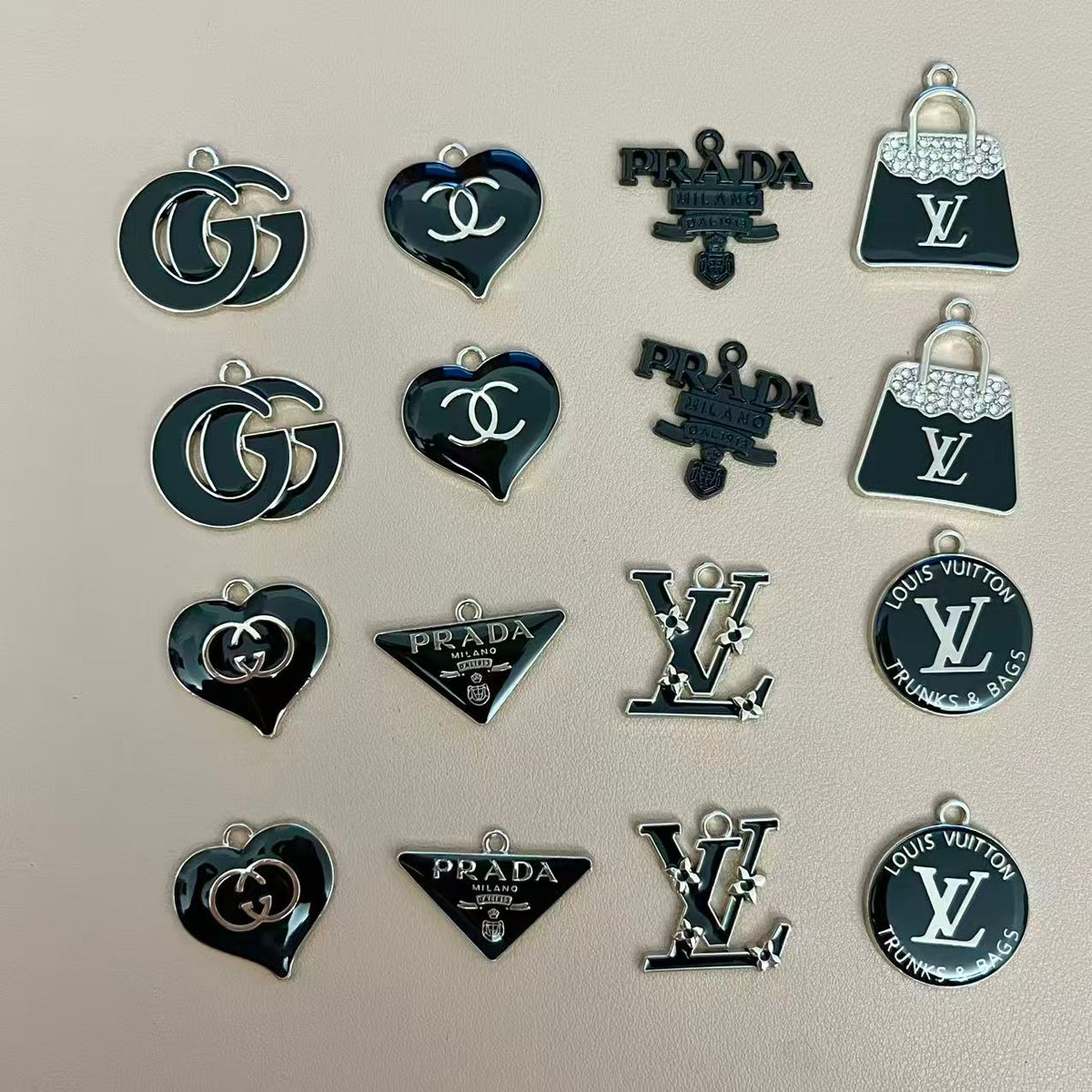 Silver Black Pendants Charm Collection for Jewelry Making