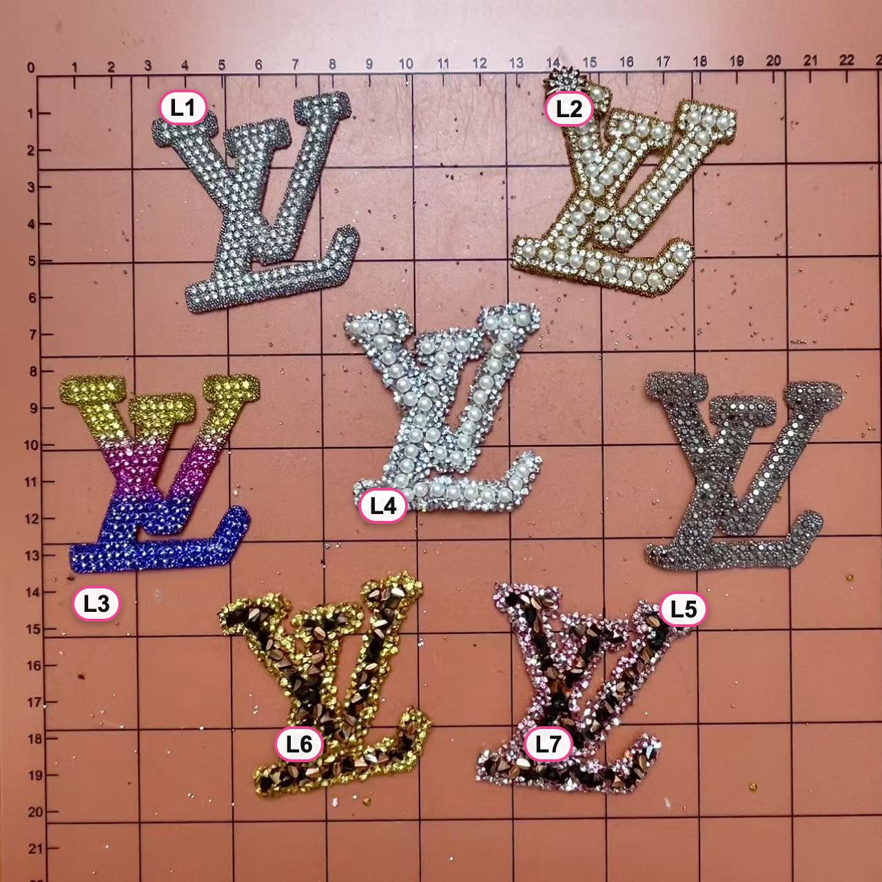 Pick Any 3! L-Style Iron-on Bling Patches Mix & Match