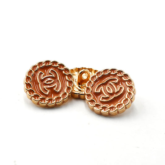DIY Decorative Buttons – Sewing Brown Orange C – 9 Pcs – 17 mm