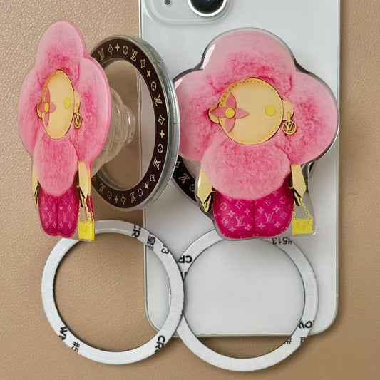 Magnet Phone Case Hand Grip - Pink Mascot