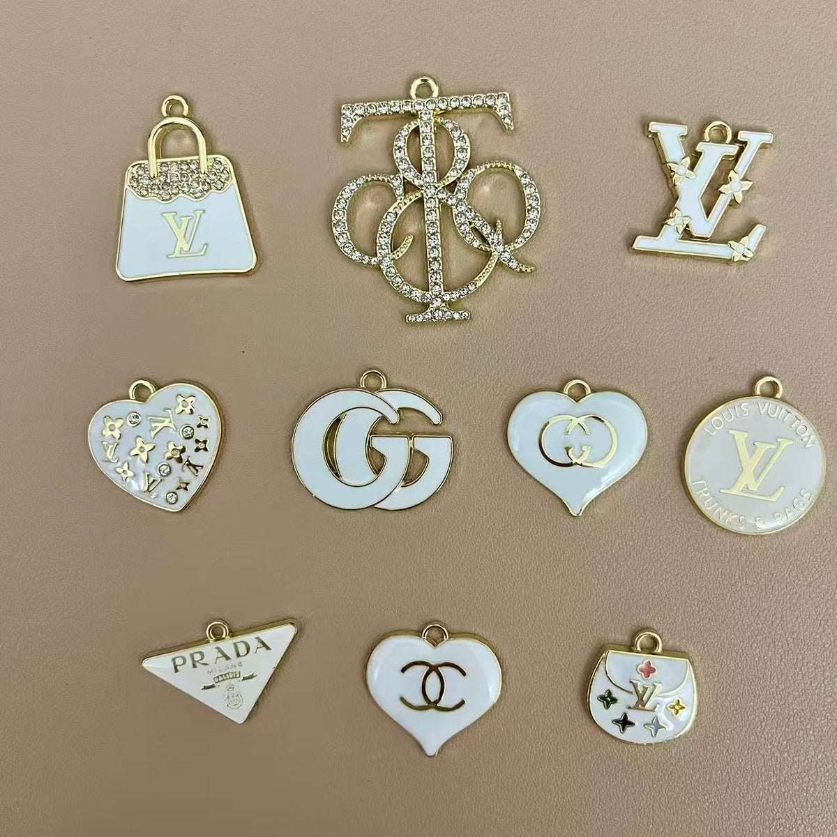 Golden White Pendants Charm Collection for Jewelry Making