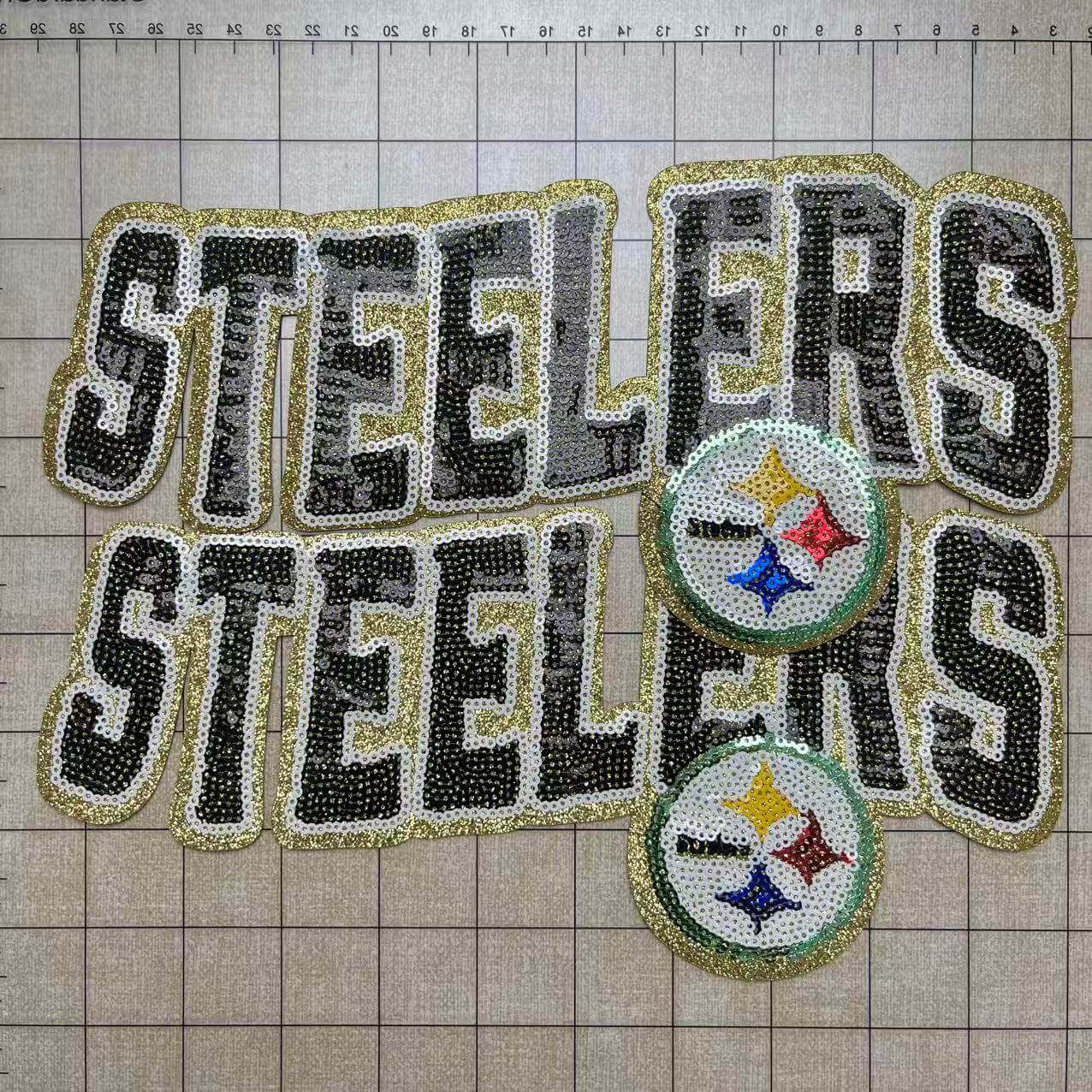 Iron-on patches- 26-28cm sequin patches football team names*2 pcs