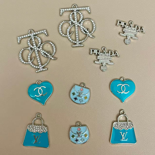 Silver Robin Egg Blue Pendants Charm Collection for Jewelry Making