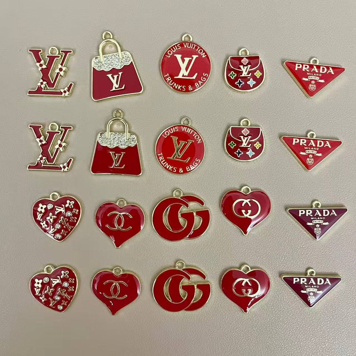 Golden Ruby Pendants Charm Collection for Jewelry Making