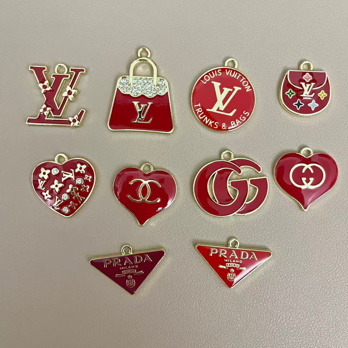 Golden Ruby Pendants Charm Collection for Jewelry Making
