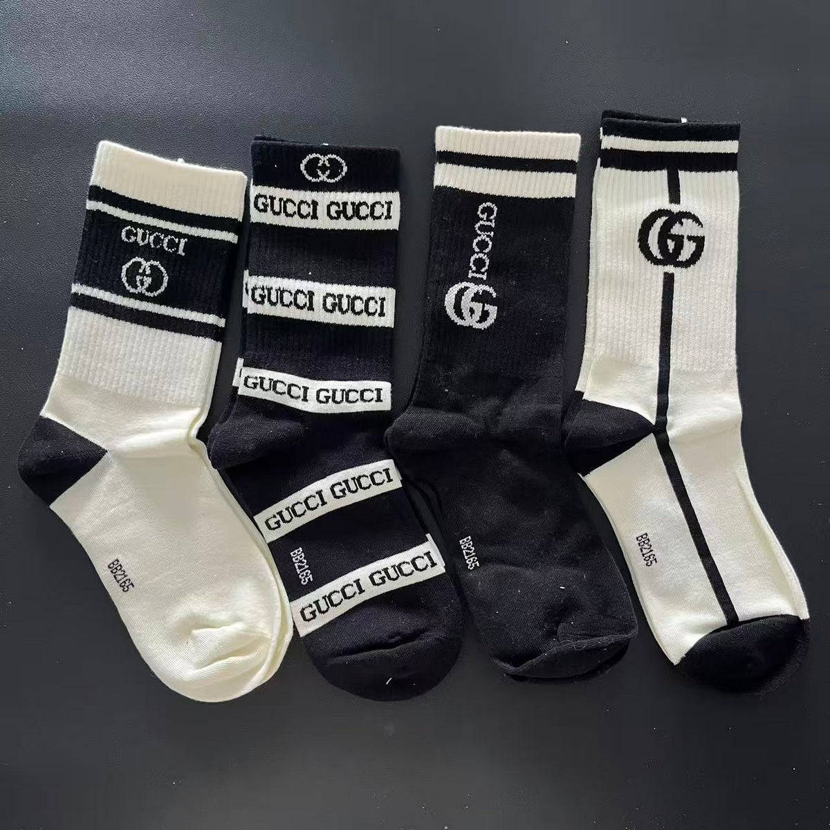 Black&white G Crew Socks 4-Pack