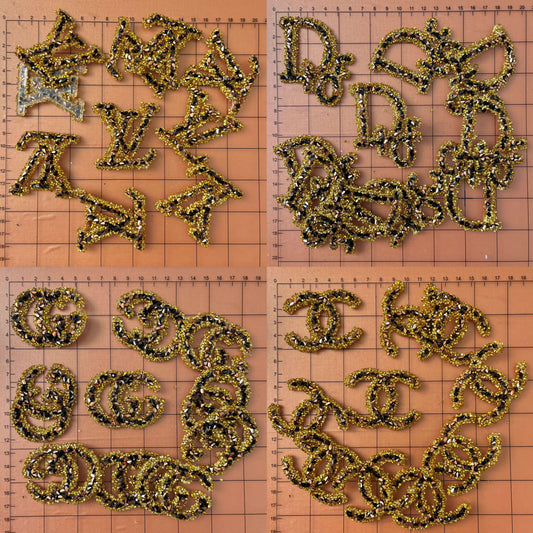 Iron-on Bling Patches- golden brown bling patches
