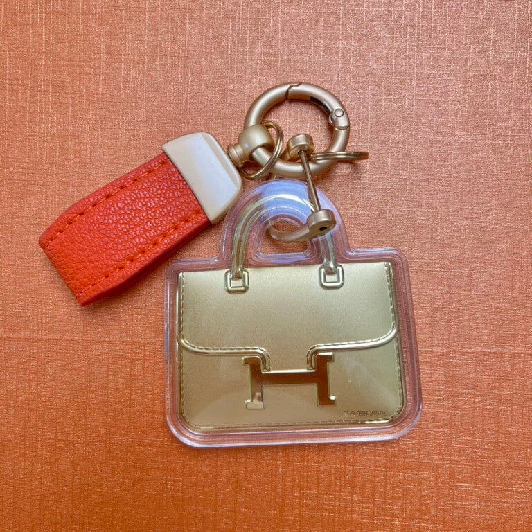 Golden keychain bag charm- bougie purses