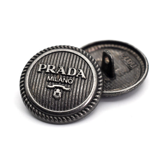 DIY Decorative Buttons – Embossed Letter Alloy Shank Buttons – 9 Pcs – 17/20/22mm