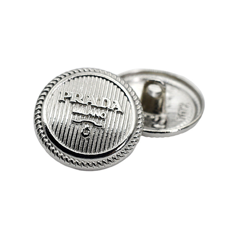DIY Decorative Buttons – Embossed Letter Alloy Shank Buttons – 9 Pcs – 17/20/22mm